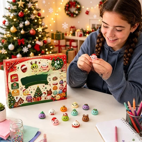 Calendario de Adviento de Squishies de Navidad 2026: 24 juguetes squishy sorpresa para niños