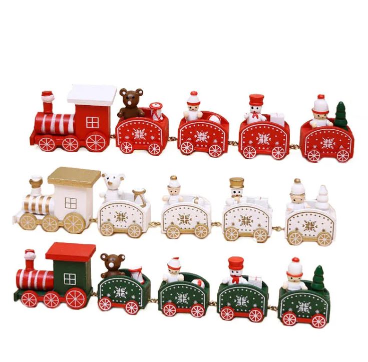 Wooden Christmas Train Ornament