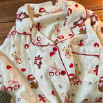 Womens Christmas Bear Print Pajama Set
