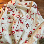 Womens Christmas Bear Print Pajama Set
