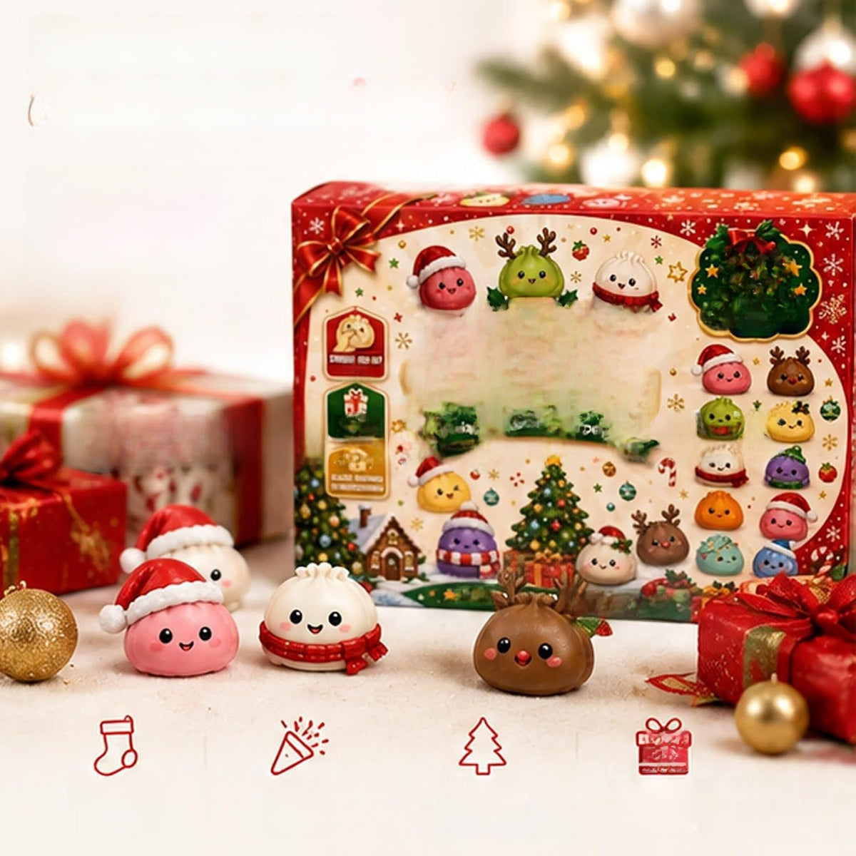 Calendario de Adviento de Squishies de Navidad 2026: 24 juguetes squishy sorpresa para niños