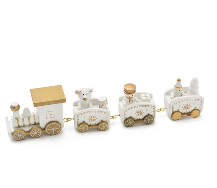 Wooden Christmas Train Ornament