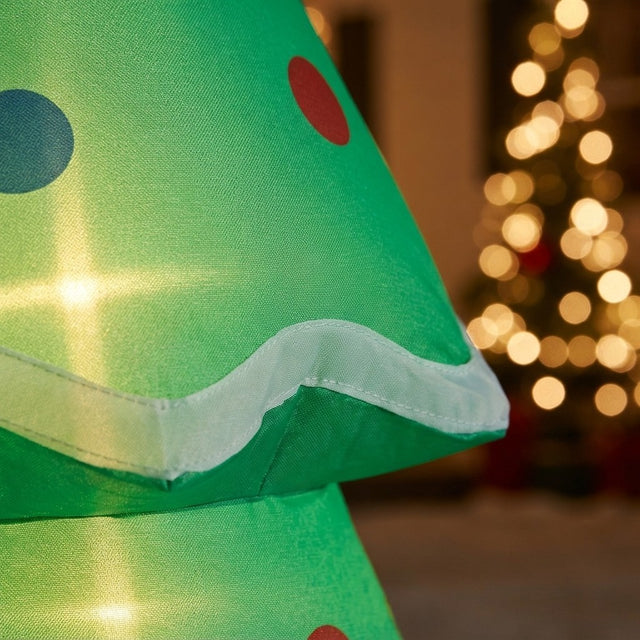 6 FT Lighted Christmas Tree Inflatable with Santa, Elf & Penguin ...